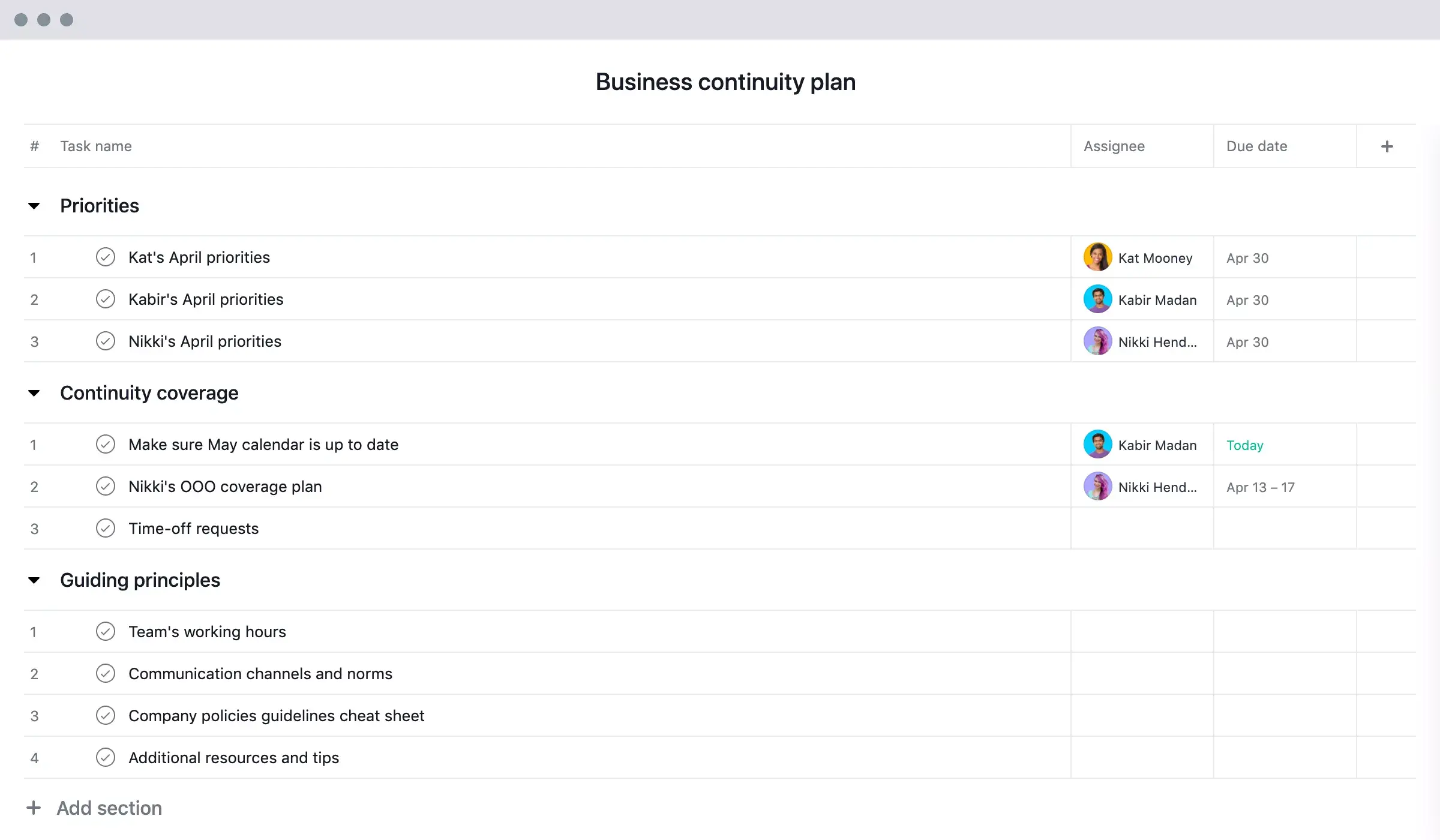 [old Product UI] Business continuity plan (example)
