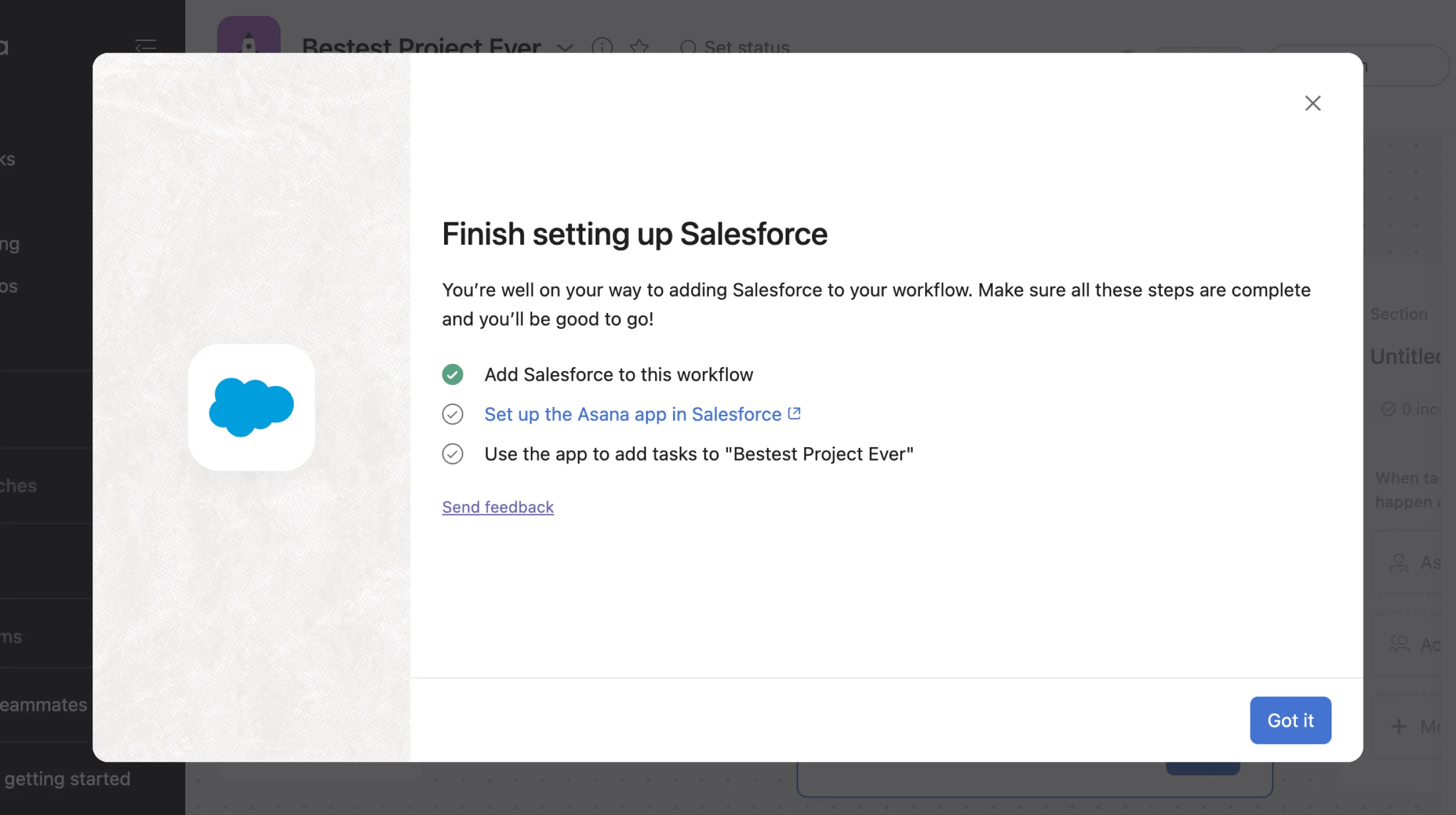 finish setting up app