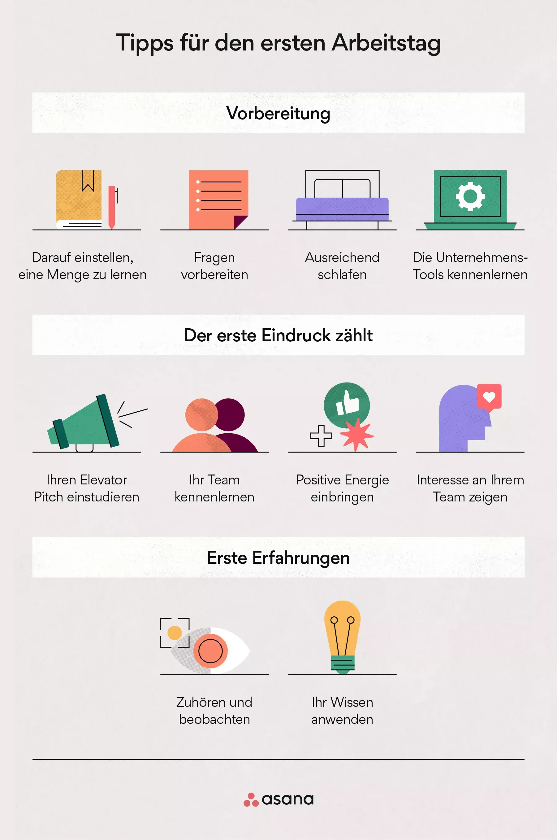 Tipps für Ihren ersten Arbeitstag