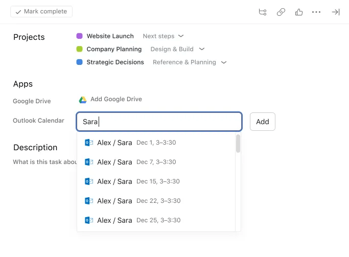 Linking calendar events