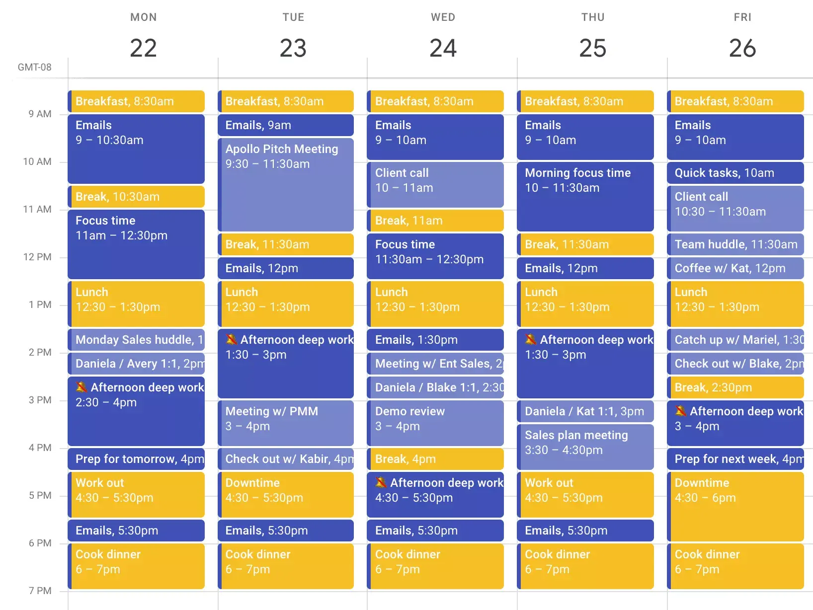 Free time slot calendar