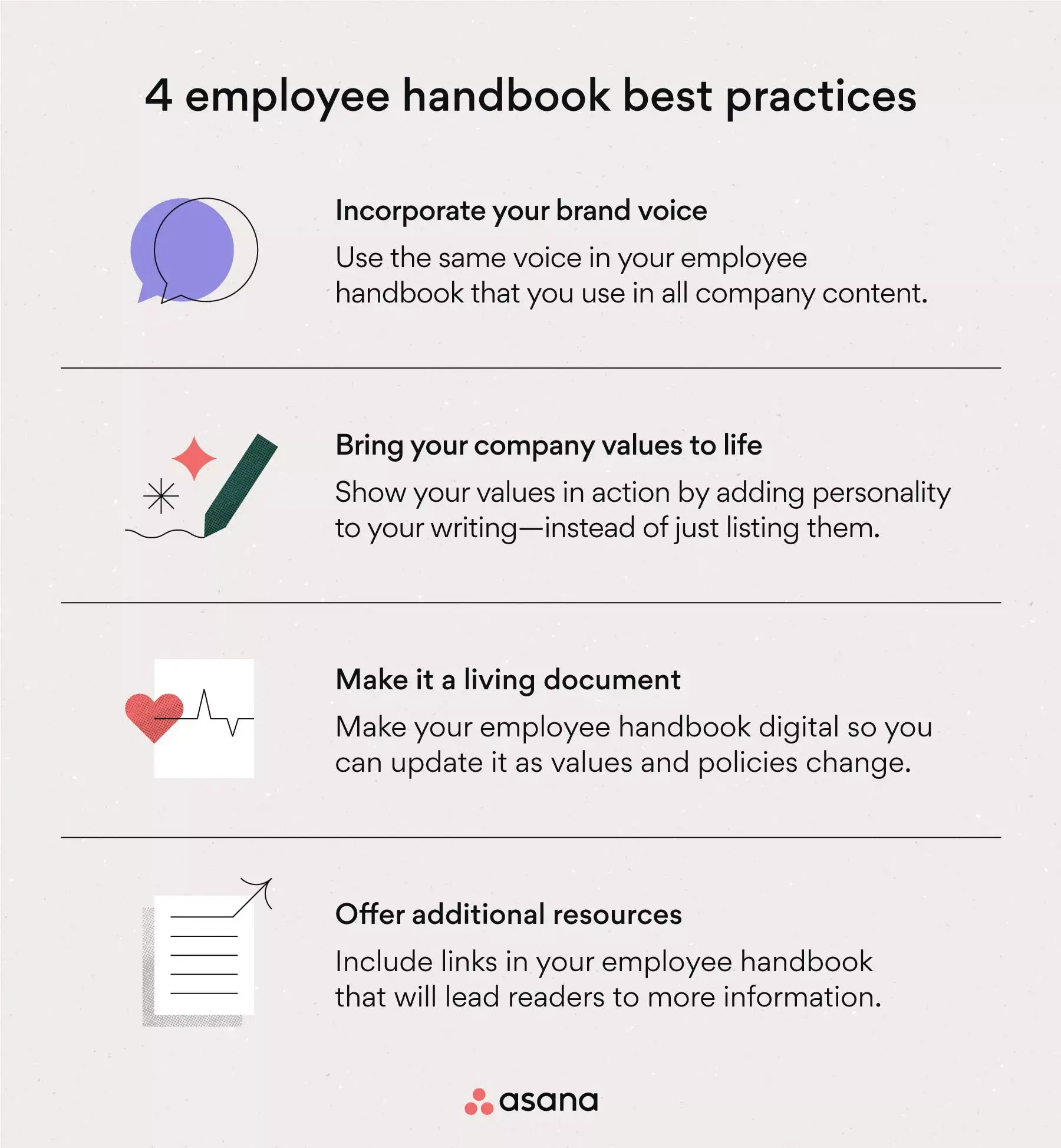[inline illustration] employee handbook best practices (infographic)