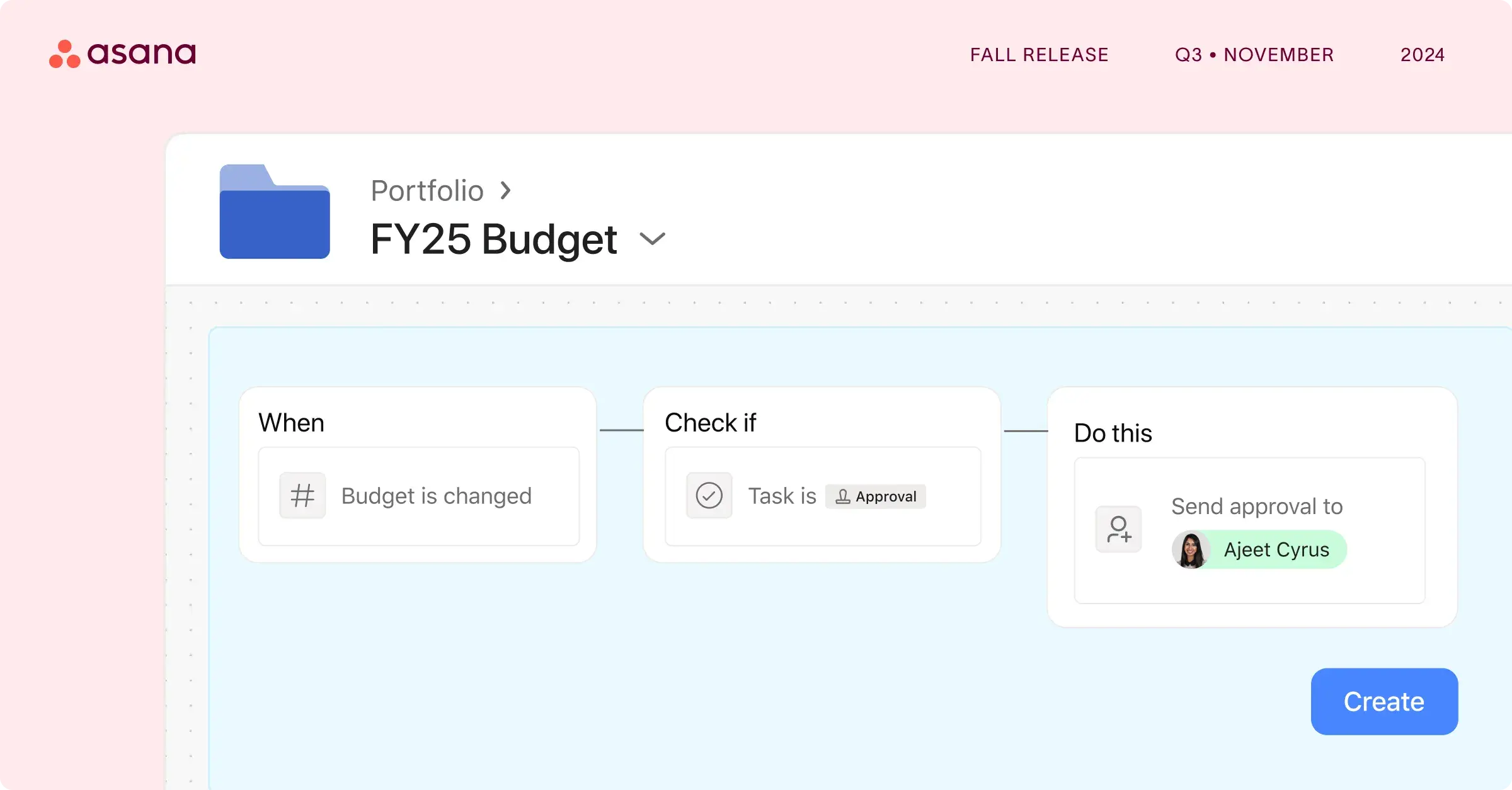 Asana Fall 2024 Release: Rule Builder