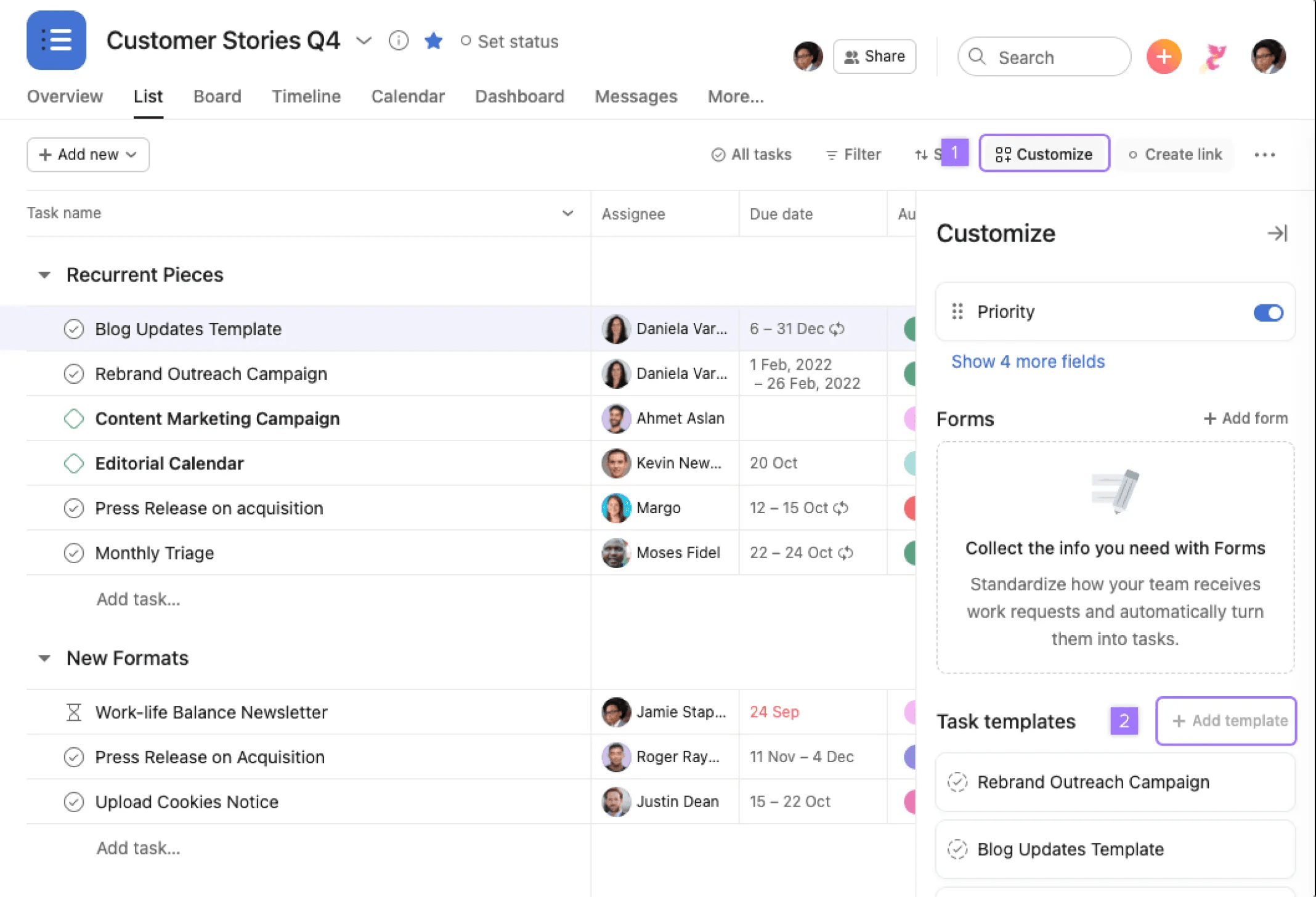 Task Templates Task Templates
