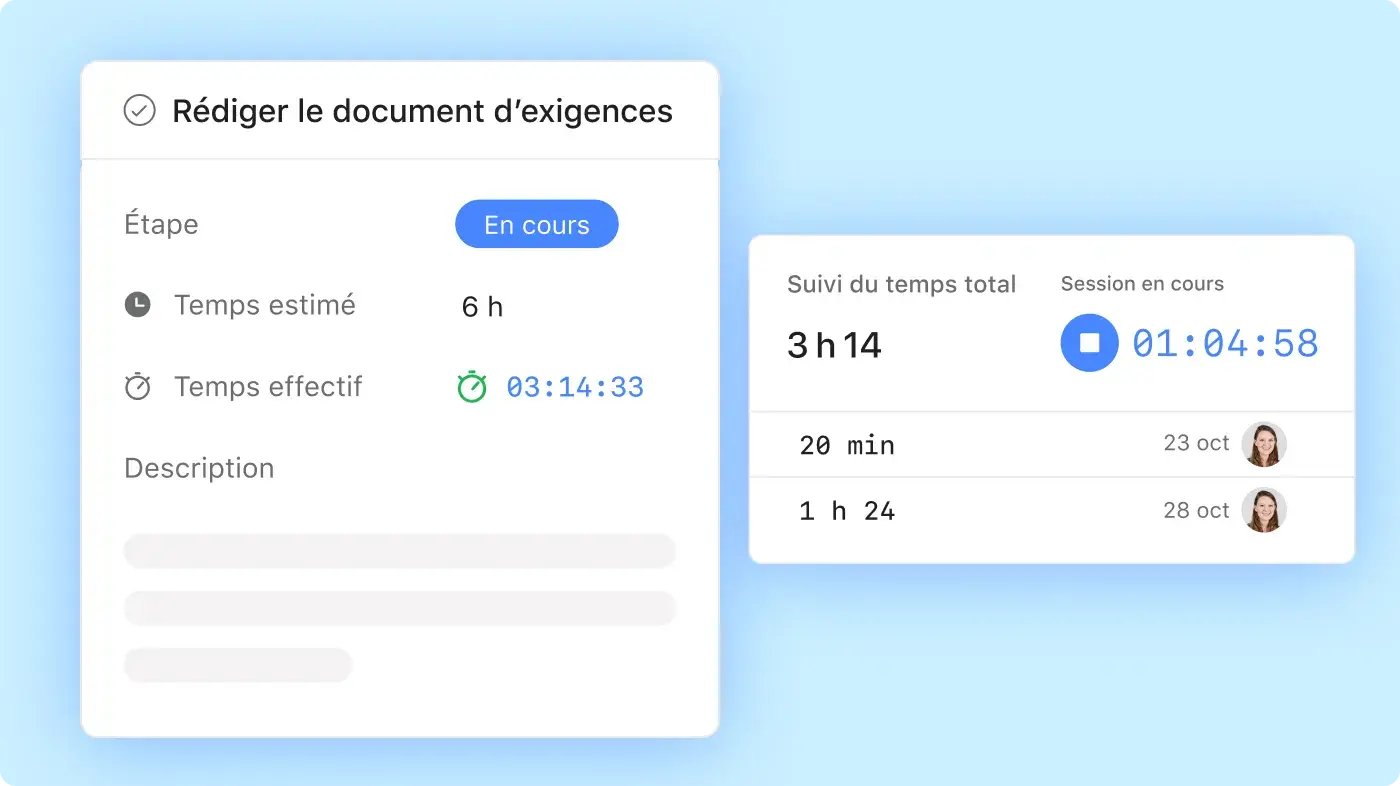 Collaborateur travaillant sur la planification d’un projet sur Asana - Interface utilisateur produit