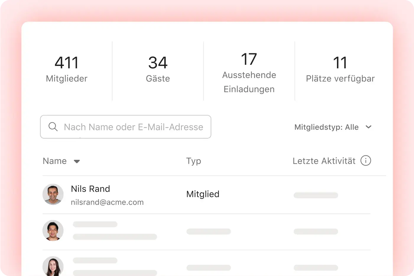 Manage users and edit your plan UI
