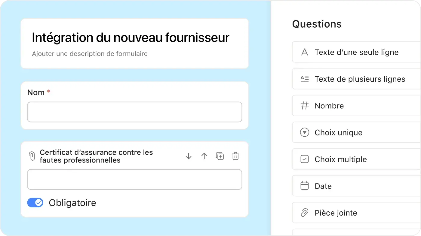 Image de l’intégration des nouveaux fournisseurs : exemple de l’interface utilisateur produit