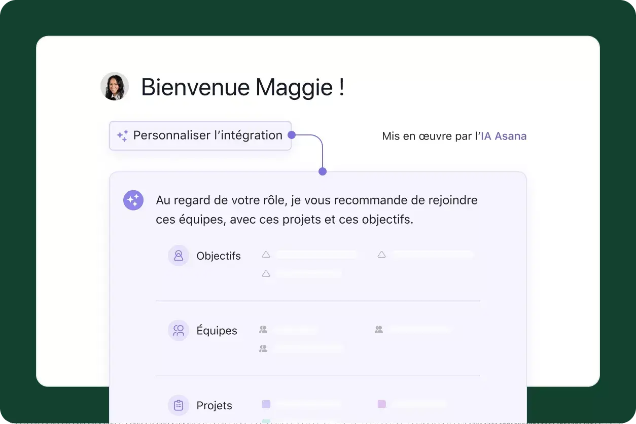 Intégration des employés sur Asana - Image de l’interface utilisateur produit