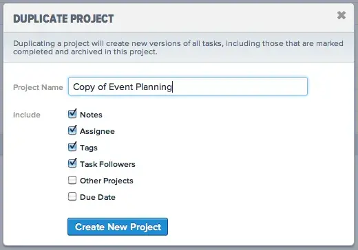 Create Project Templates with “Duplicate project”