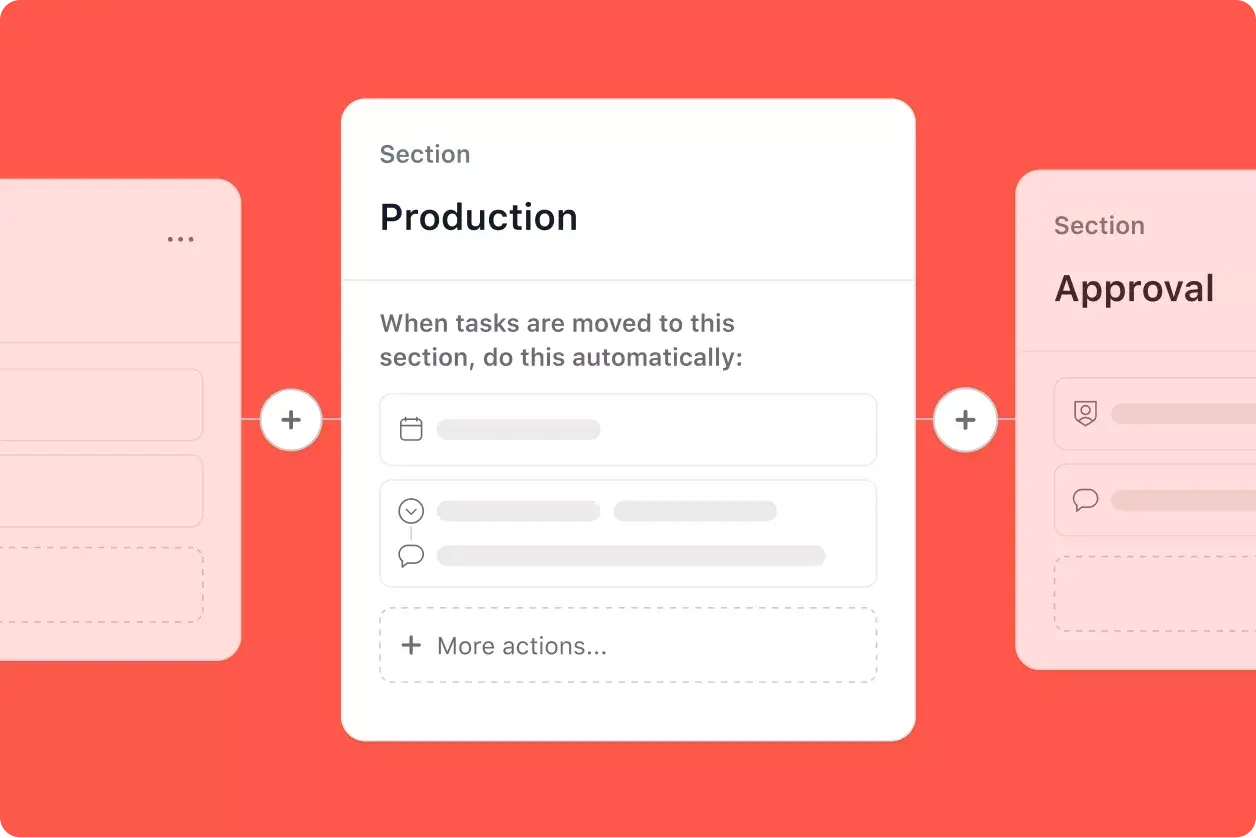 Asana-UI voor workflow-functie