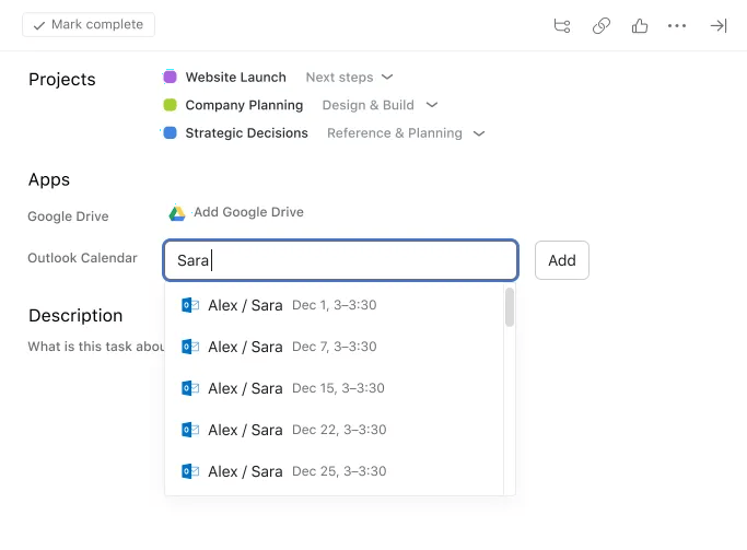 Linking calendar events