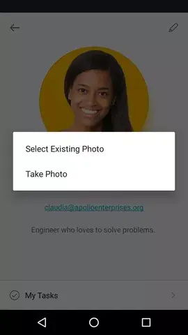 change your profile photo in Asana's Android app