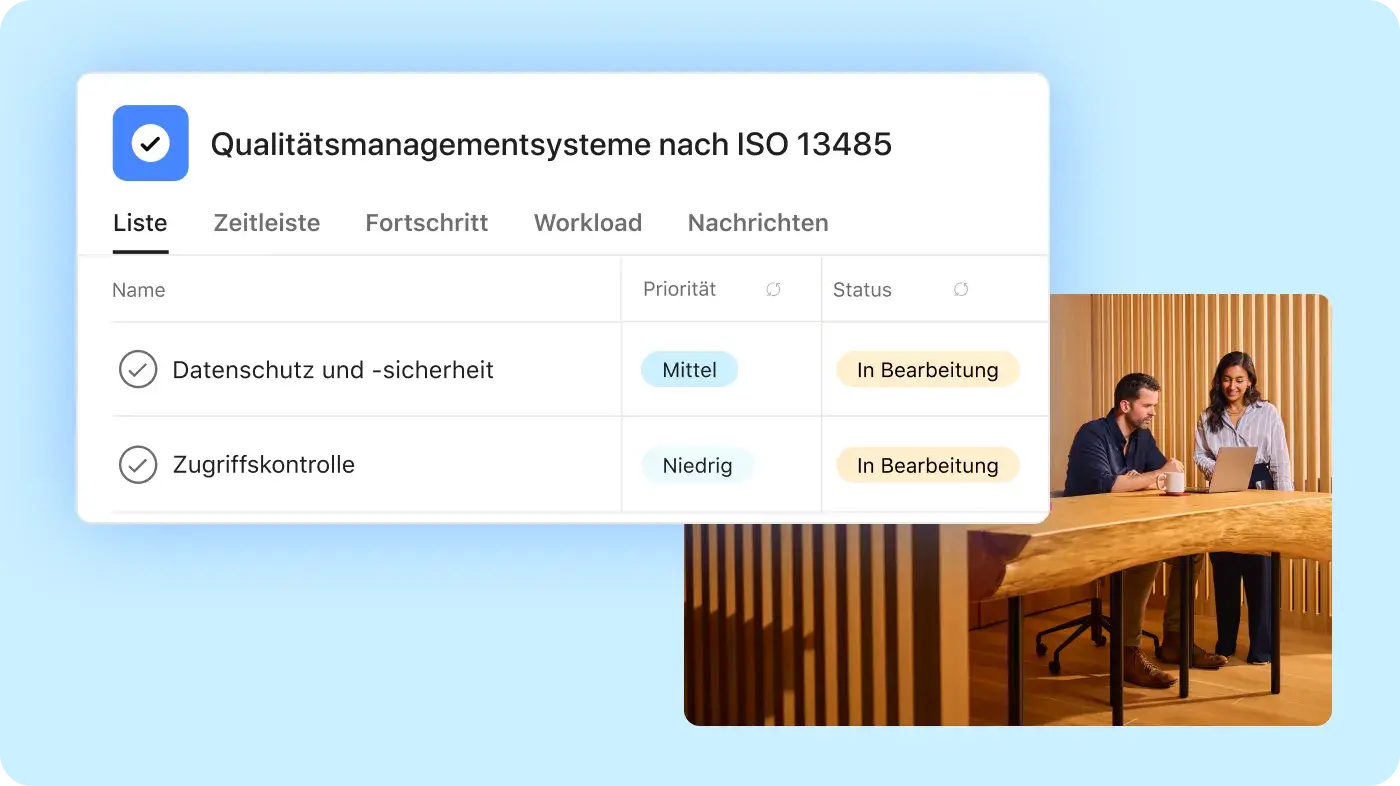 Nachverfolgung von Vorschriften und Compliance-Bild: Abstrakte Produkt-UI