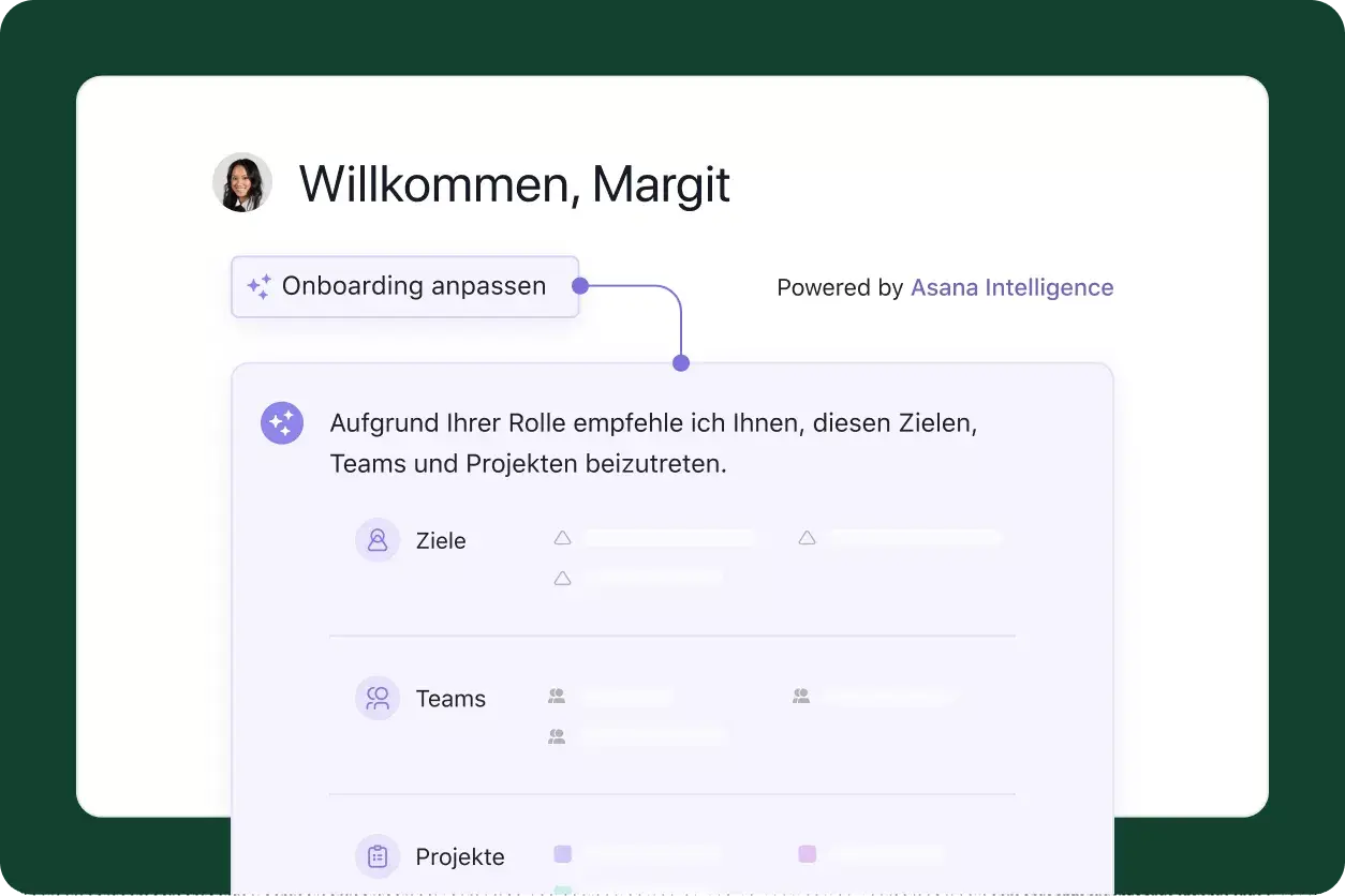 Produkt-UI-Bild in Asana für Onboarding der Angestellten