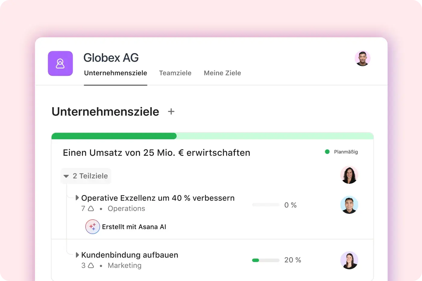 Stay focused Asana UI