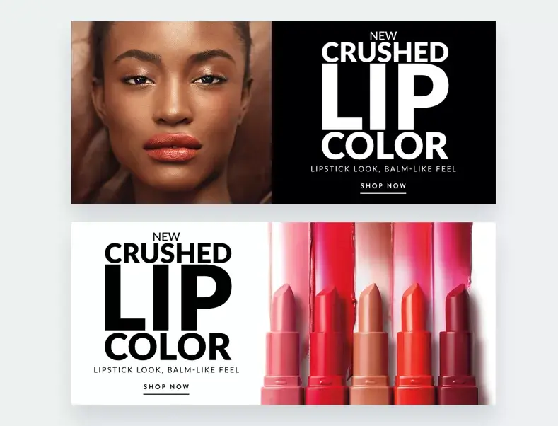 Recursos creativos para el lanzamiento del Crushed Lip Color.