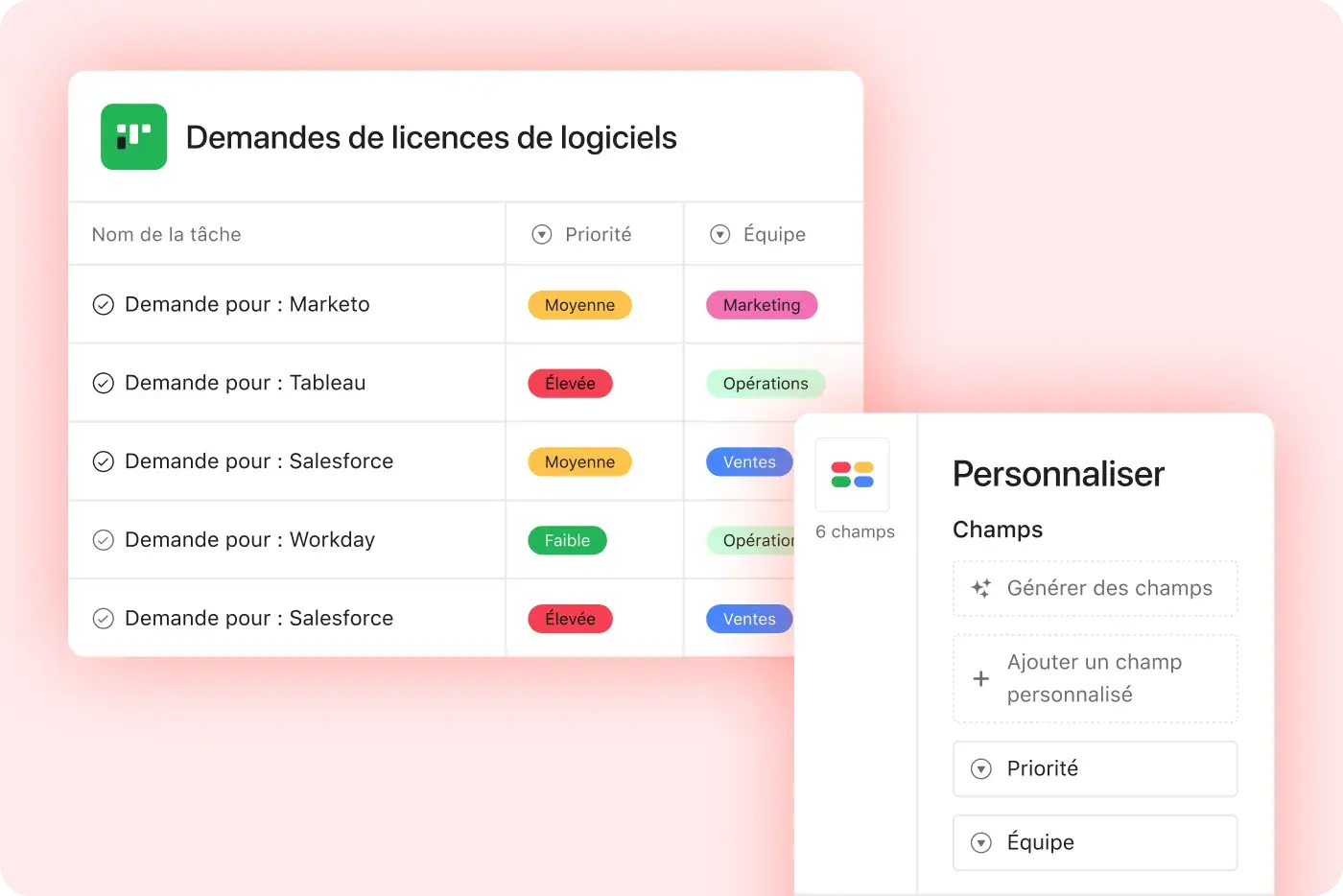 Créez des champs personnalisés sur Asana 