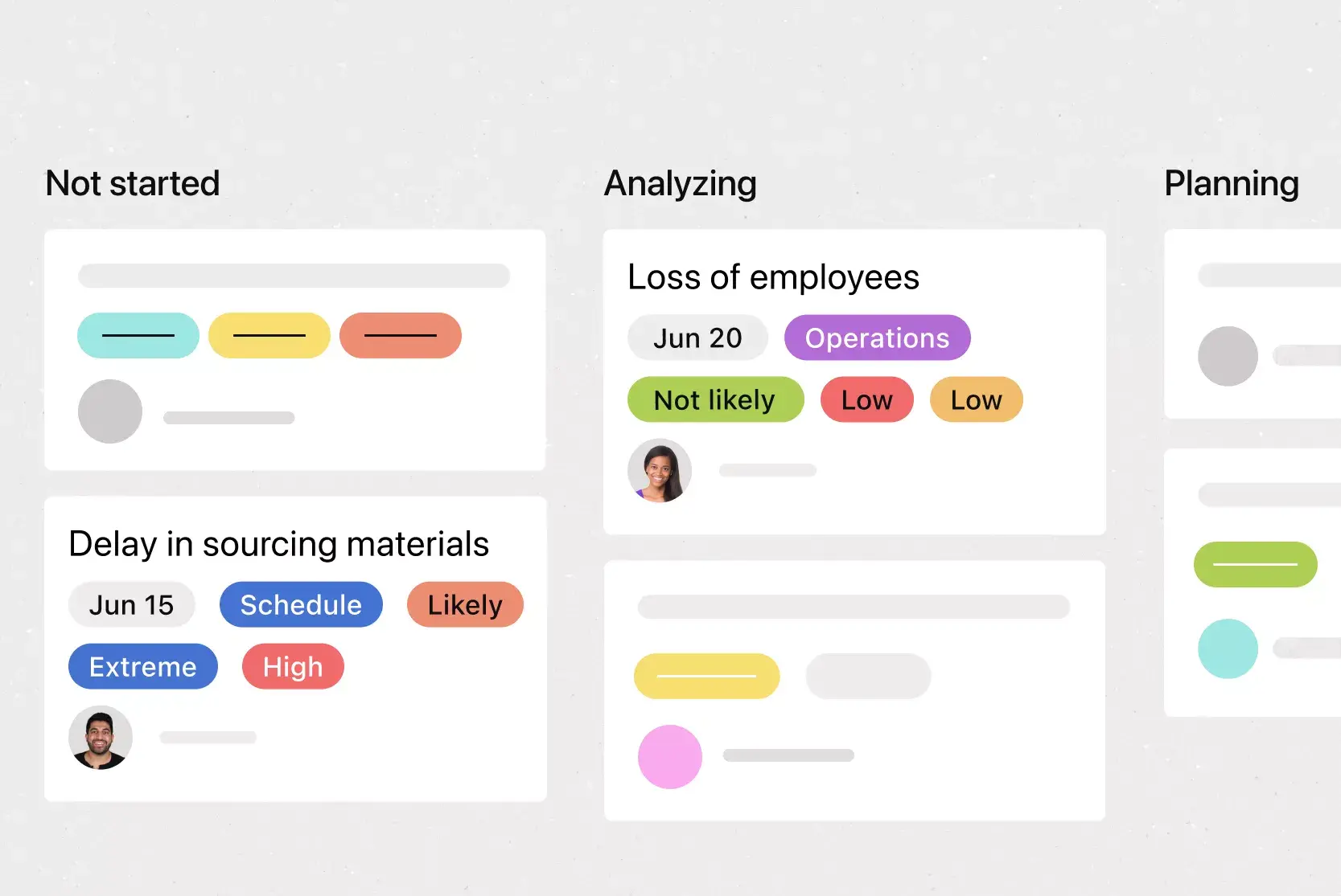 Team goals and objectives planning (board view) in Asana