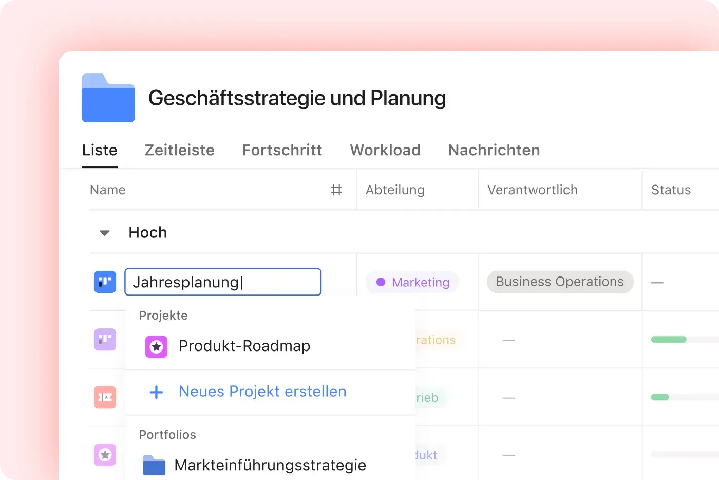 Portfolio erstellen – Symbol