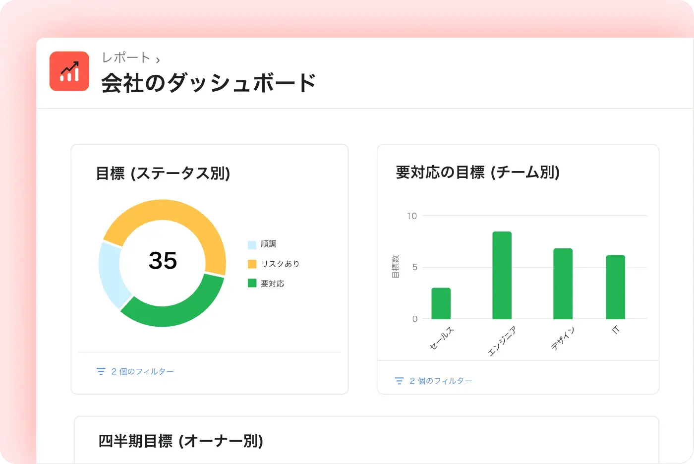 進捗を報告のアイコン