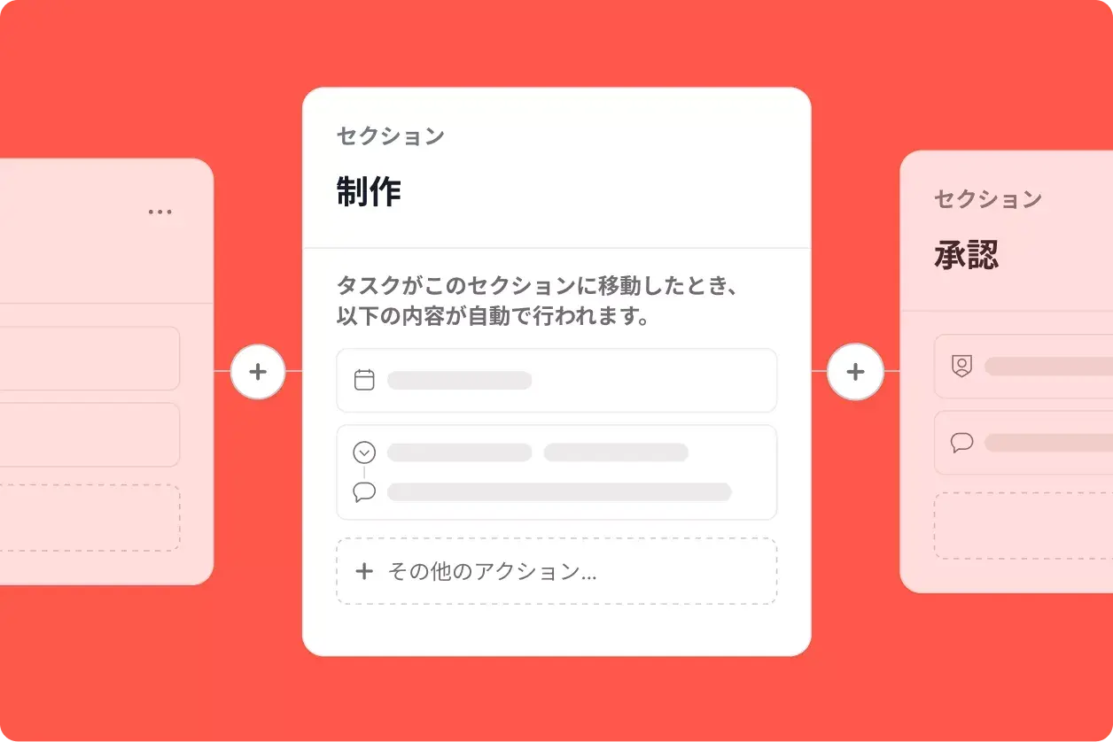 ワークフロー機能の Asana UI