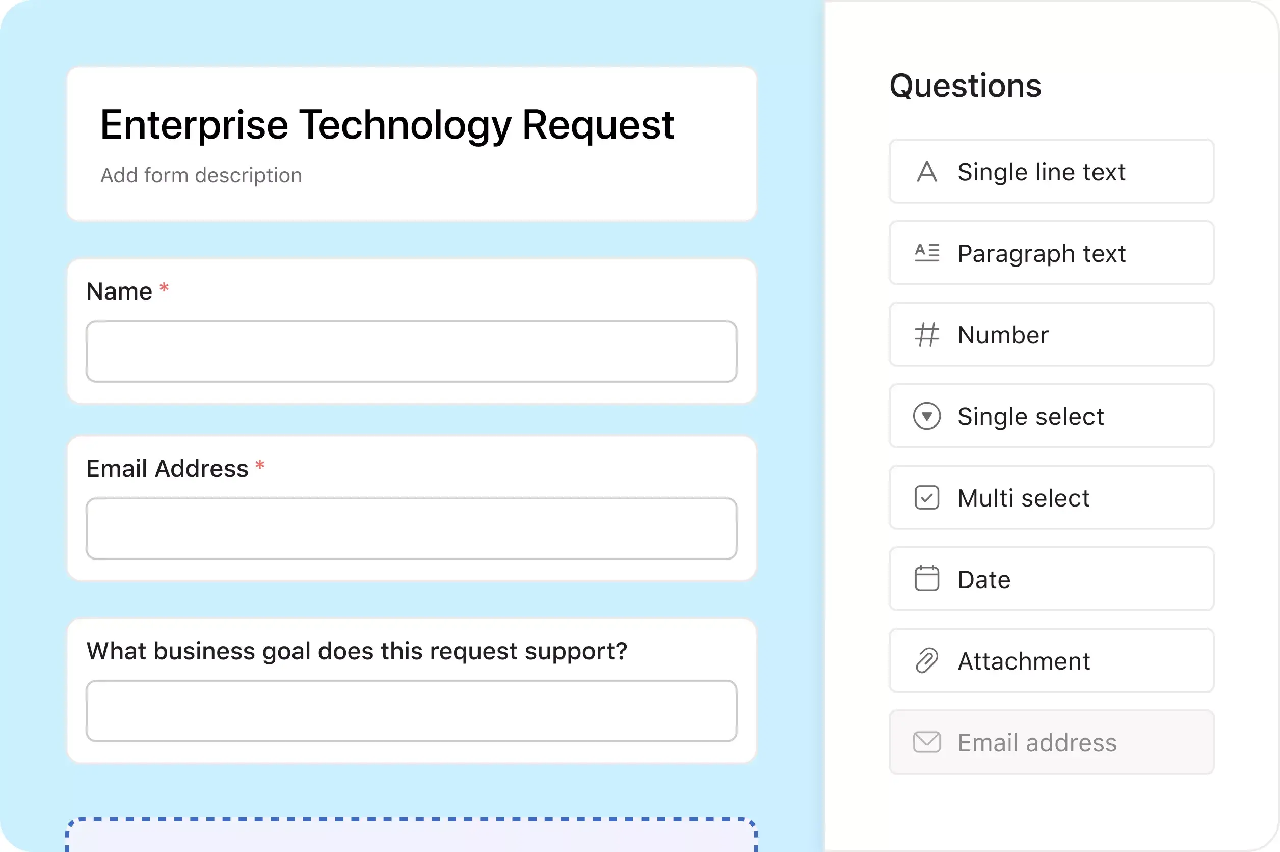Prioritizing and resourcing requests UI example