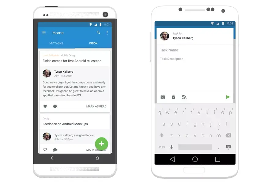 Asana on Android - Mockups