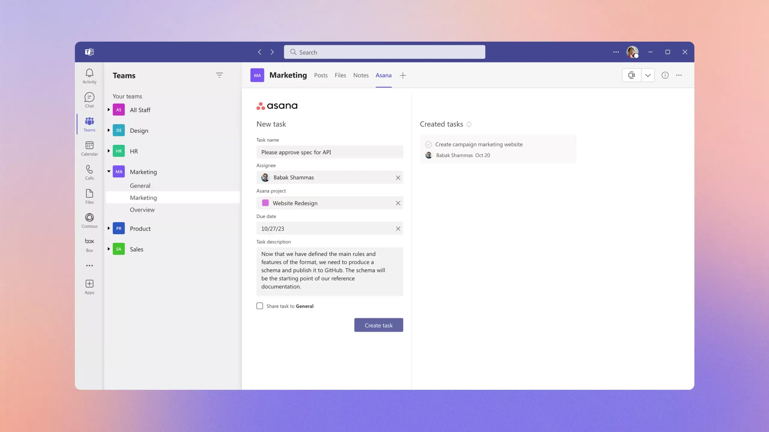 Asana si integra con le app di Microsoft