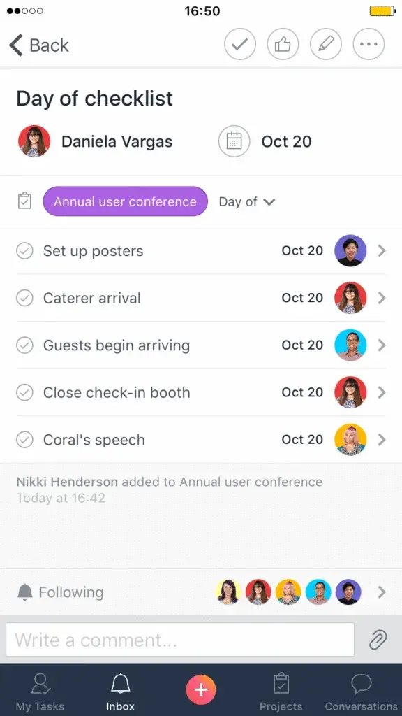 Product UI: Asana on IOS and Android