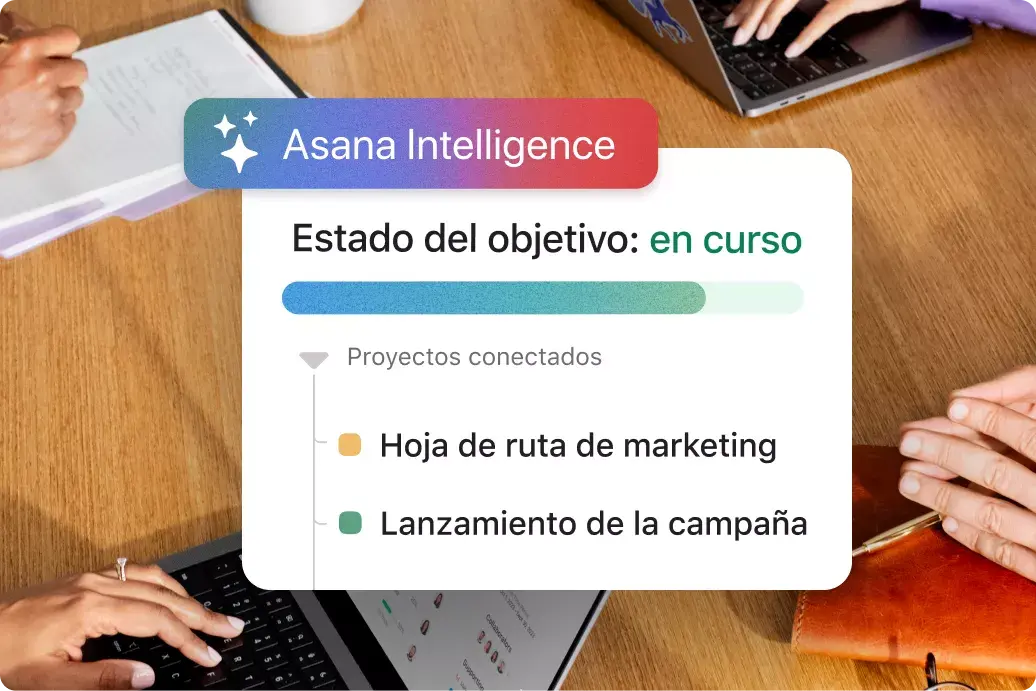 Interfaz de usuario del producto de la IA de Asana