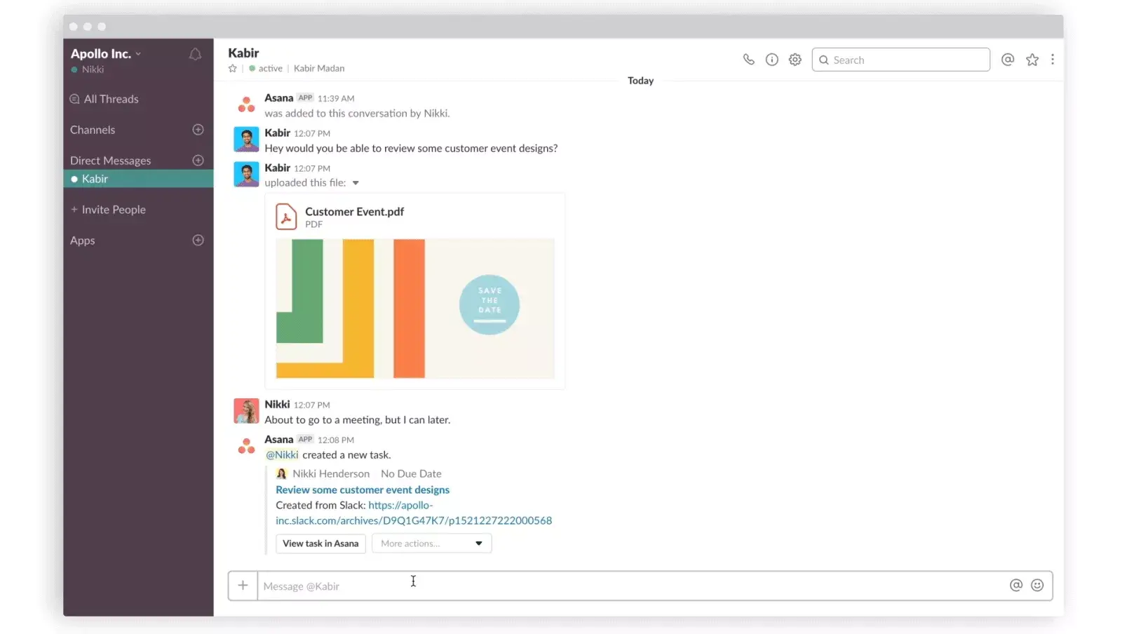 Complete or edit Asana tasks from within Slack