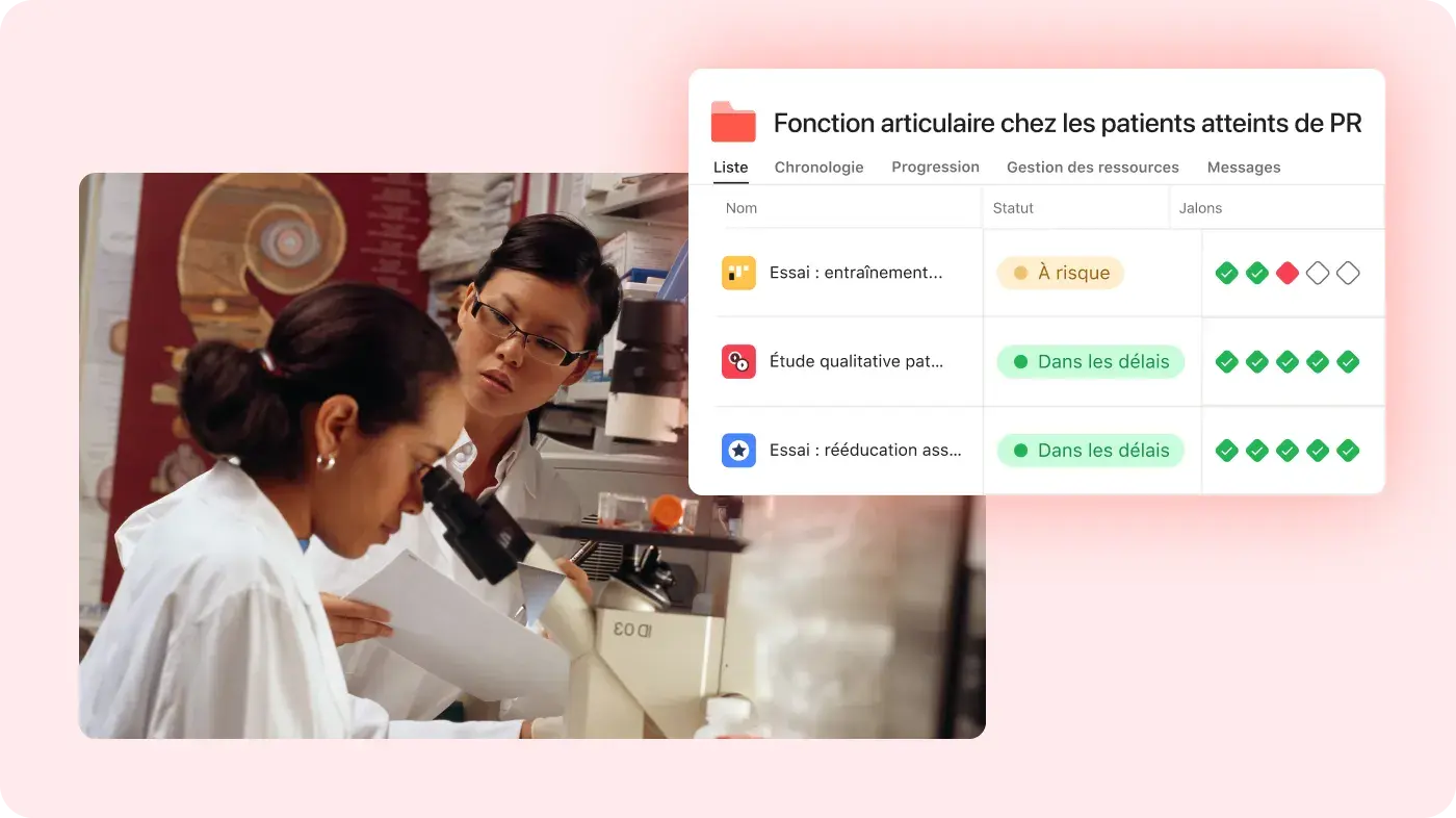 Image de la gestion de la recherche clinique : exemple de l’interface utilisateur produit