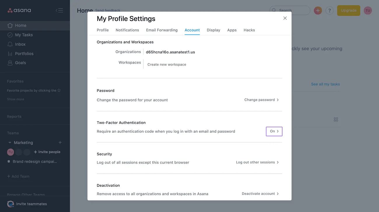 disabling 2FA 1