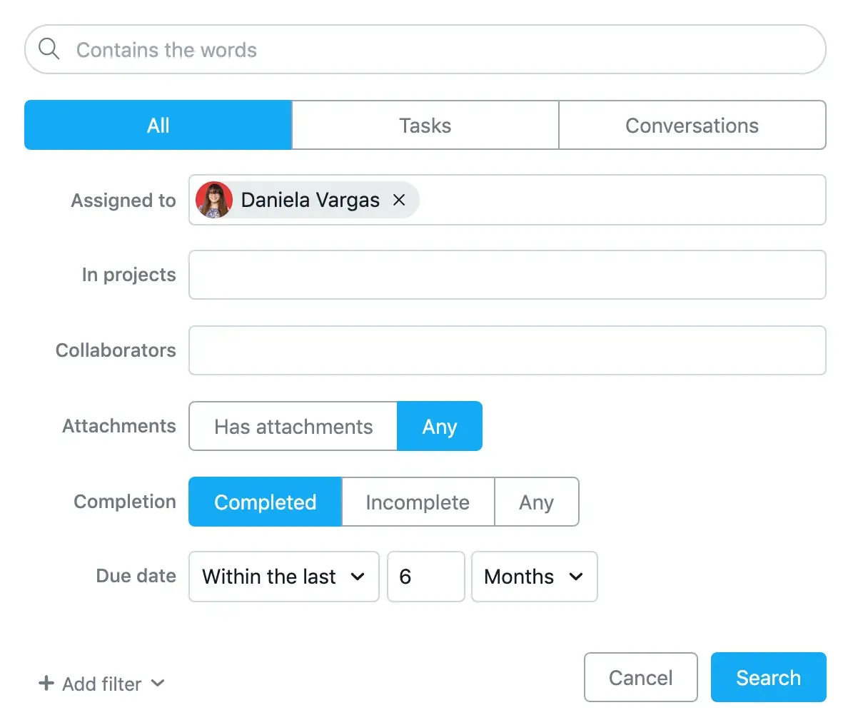 Asana assigned to feature