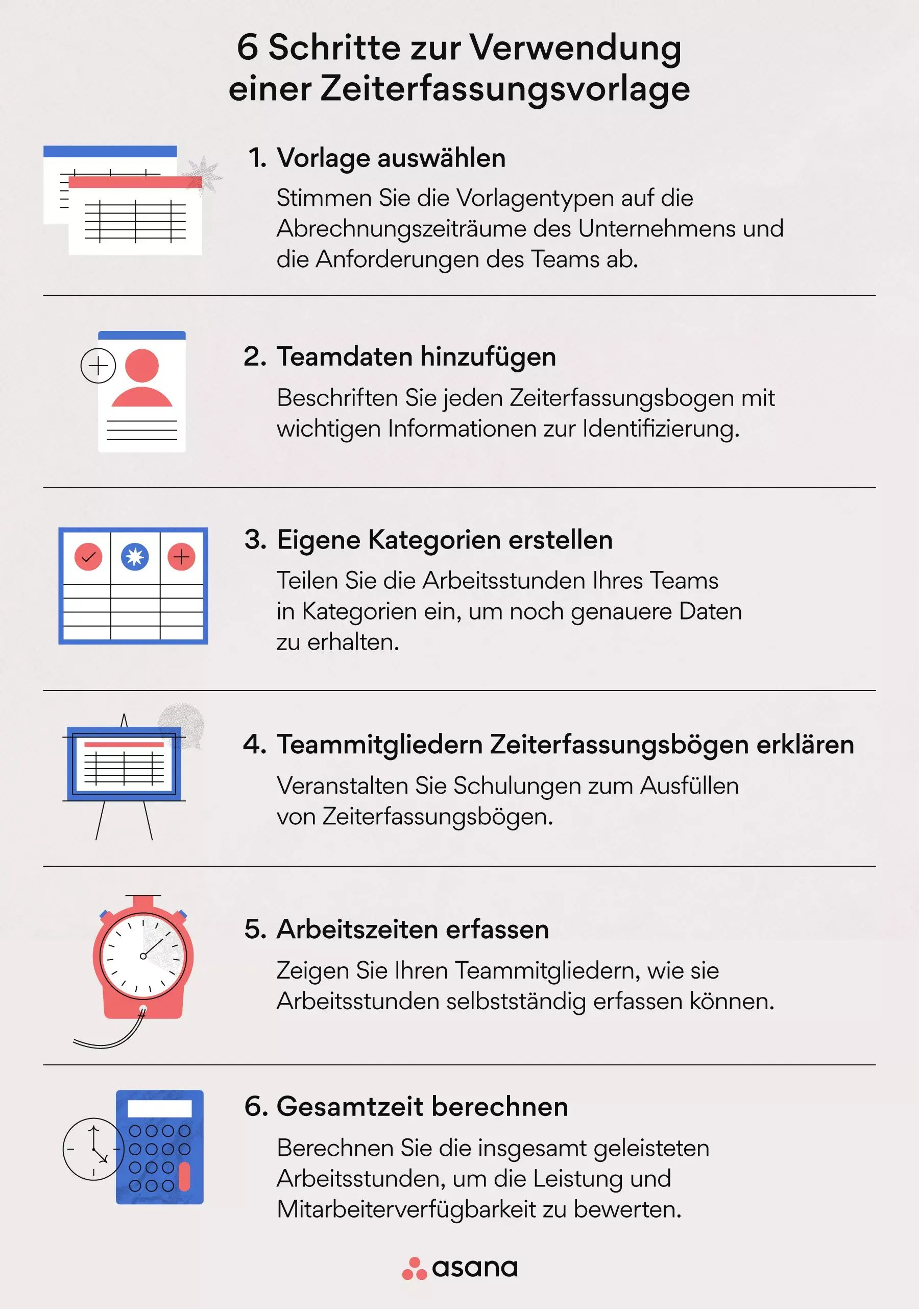 6 Schritte zur Verwendung einer Zeiterfassungsvorlage