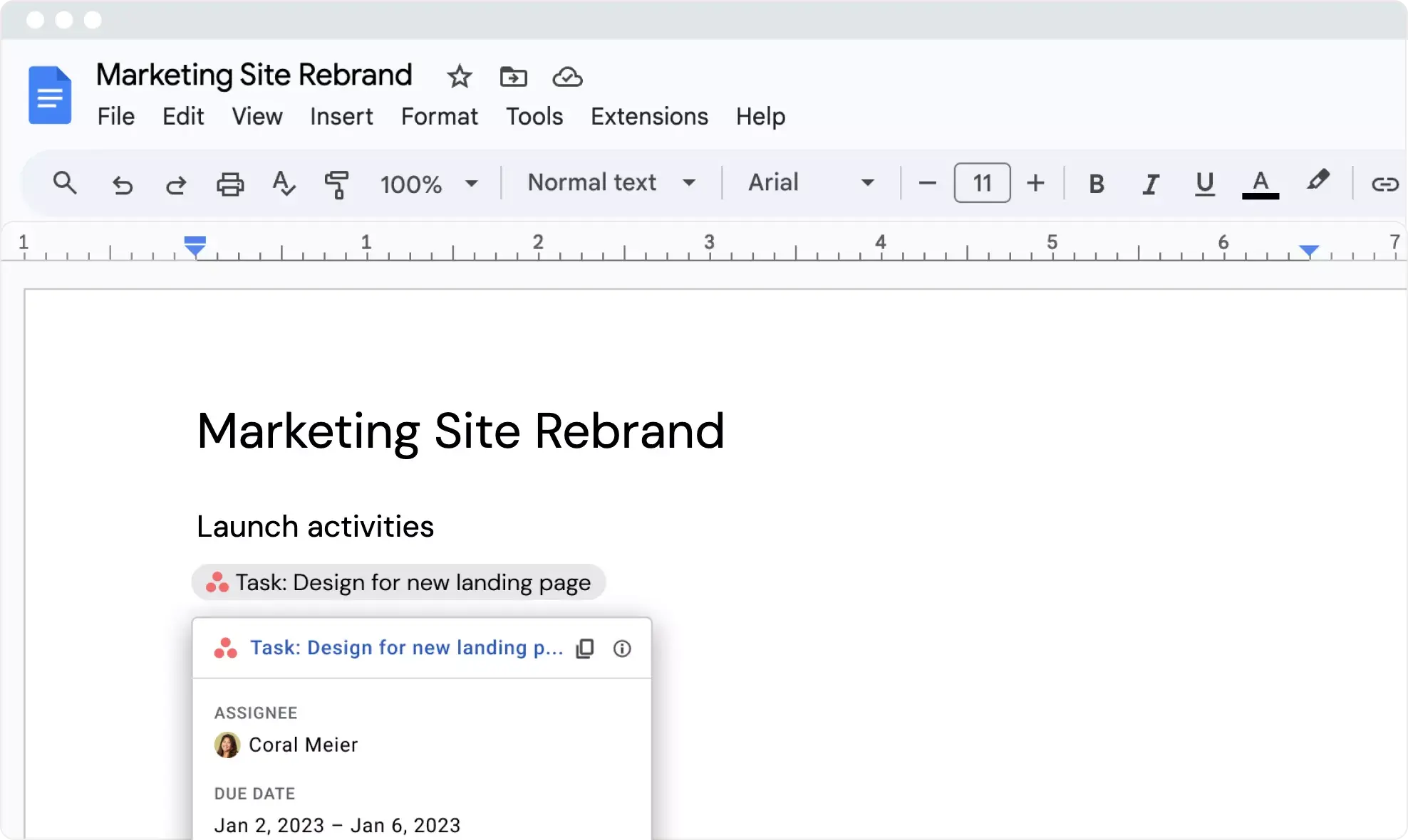 Google Docs + Asana • Asana