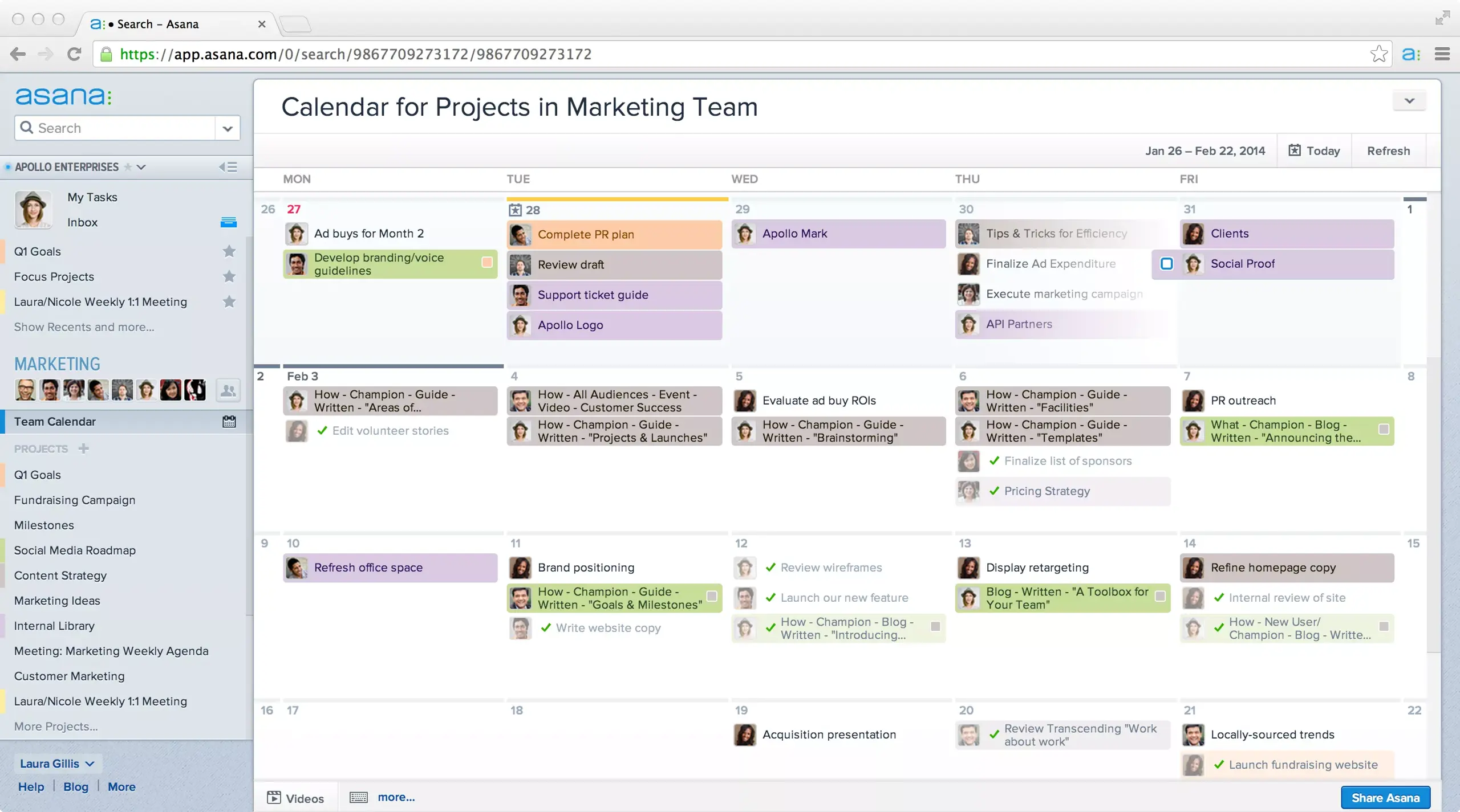 Introducing Calendars in Asana (Image 1)