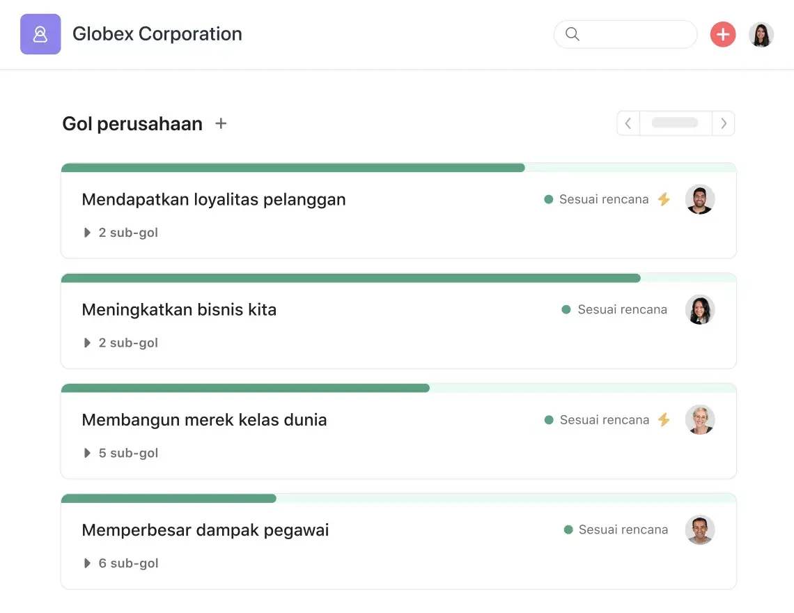 kelola gol di Asana