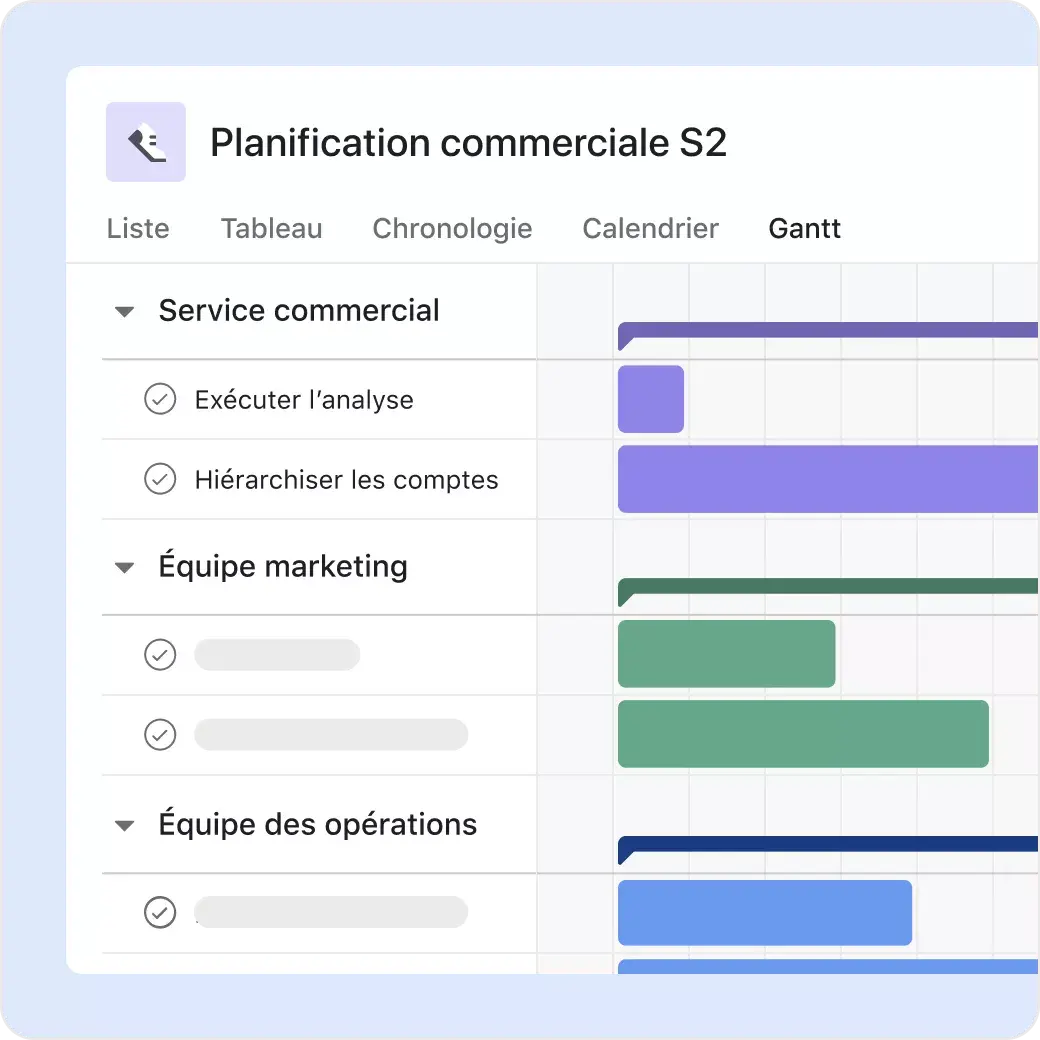 Suivez la progression sur Asana avec la vue Gantt