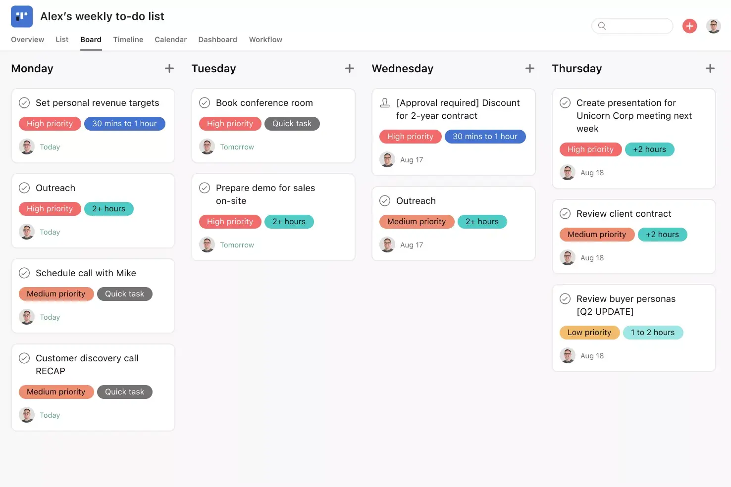 Free Weekly To-Do List Template to Focus [2024] • Asana