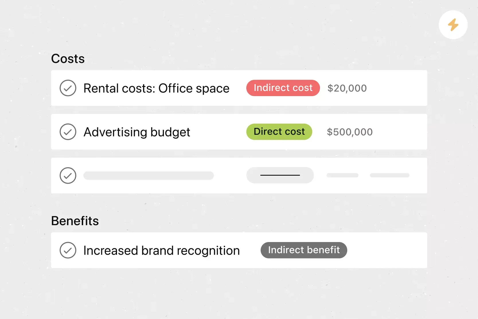 Cost benefit analysis template card image