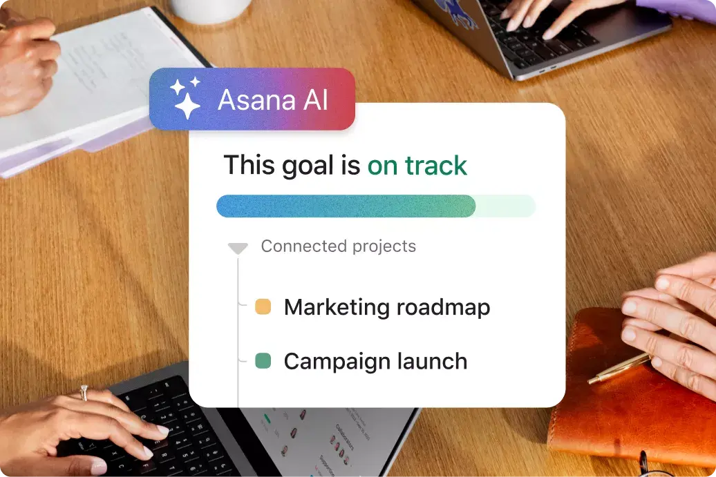 Interfaccia utente del prodotto di Asana IA