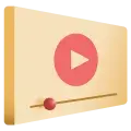 media player with play button centered