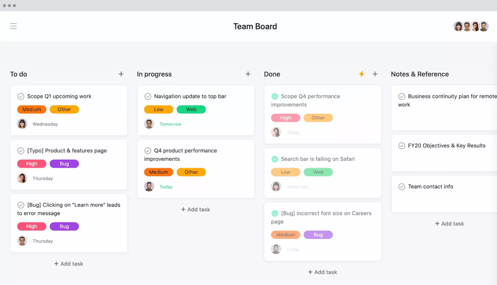 [Old Product UI] Team Kanban Board for Scrum in Asana (Boards)