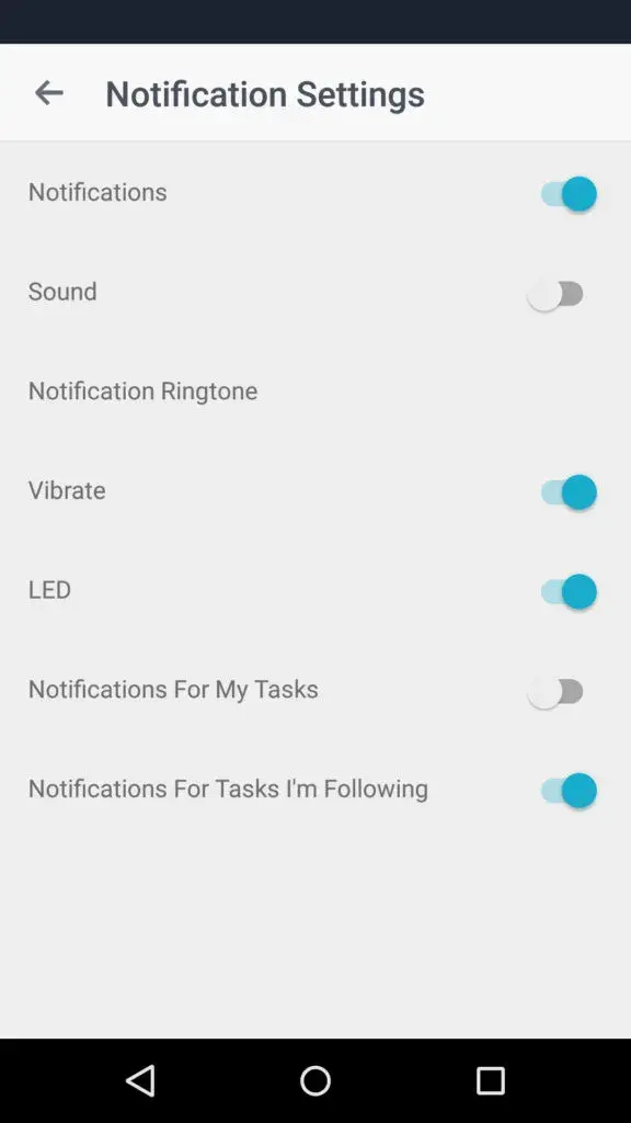 Notification settings