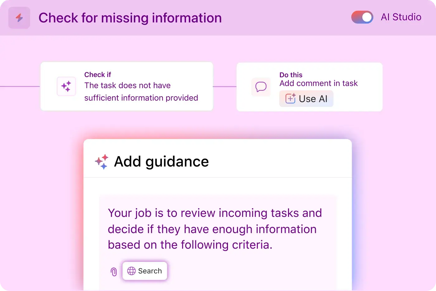 Asana AI studio